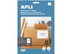 Apli Agipa - 20 Étiquettes adhésives blanches multi-usages - 210 x 148 mm - coins droits - réf 12918