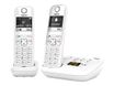Gigaset AS690A Duo - téléphone sans fil + combiné supplémentaire - avec répondeur - blanc