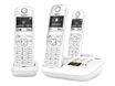 Gigaset AS690A Trio - téléphone sans fil + 2 combinés supplémentaires - avec répondeur - blanc