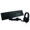 T'nB ERGONOMIC - ensemble clavier, casque et souris sans fil + tapis ergonomique - noir