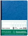 Exacompta - Piqûre comptable - 6 colonnes par page - 32 x 25 cm - 80 pages - bleu