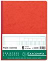 Exacompta - Piqûre comptable - 6 colonnes par page - 32 x 25 cm - 80 pages - rouge