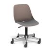 Chaise PALM - coque taupe - assise gris clair - base chromé