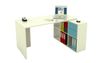 Bureau avec module 6 cases - 140 cm - blanc