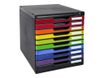 Exacompta Modulo Iderama - Module de classement 10 tiroirs - A4+ - noir/arlequin