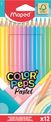 Maped Color'Peps Pastel - 12 Crayons de couleur - couleurs pastels assorties
