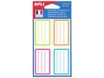 Apli Agipa - 24 Étiquettes scolaires cadre et lignes couleurs peps - 36 x 56 mm - réf 102674