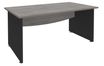 Bureau droit DUAL - L120 - Pieds Anthracite - plateau imitation Chêne gris