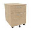 Caisson mobile IDRA/DUAL - L43 x H56 x P60 cm - 2 Tiroirs dont 1 dossier suspendu - Imitation Chêne clair