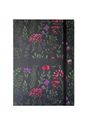 Agenda à élastique Flowers - 1 jour par page - 15 x 21 cm - bleu nuit - Oxford