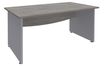 Bureau droit DUAL - L160 - Pieds Alu - plateau imitation Chêne gris