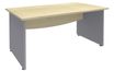 Bureau droit DUAL - L160 - Pieds Alu - plateau imitation Erable