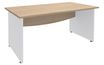 Bureau droit DUAL - L180 - Pieds blanc - plateau imitation Chêne clair