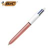 BIC 4 Couleurs Shine - Stylo à bille 4 couleurs - corps rose gold