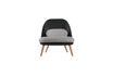 Fauteuil COCOON - Pied en hêtre massif - gris et noir