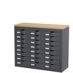 Meuble de rangement - 3 colonnes et 24 tiroirs - H75 x L87 x P33,5 cm - anthracite