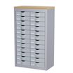 Meuble de rangement - 2 colonnes et 24 tiroirs - H106,5 x L60,5 x P33,5 cm - argent