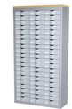 Meuble de rangement - 3 colonnes et 60 tiroirs - H169,5 x L87 x P33,5 cm - argent