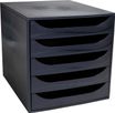 Exacompta Ecobox - Module de classement 5 tiroirs - noir