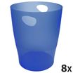 Exacompta Ecobin - 8 Corbeilles à papier - bleu royal translucide