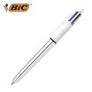 BIC 4 Couleurs Shine - Stylo à bille 4 couleurs - corps argent