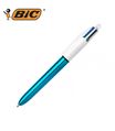 "BIC 4 Colours Shine - Bolígrafo  de 4 colores - negro, rojo, azul, verde - 0.32 mm - retractil"