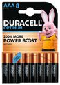 DURACELL Optimium - 8 piles alcalines - AAA LR03