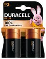 DURACELL 100% Plus - 2 piles alcalines - D LR20 