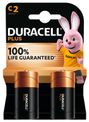 DURACELL 100% Plus - 2 piles alcalines - C LR14
