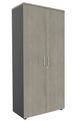 Armoire haute EXPRIM/LOFTER/LEVEL - H180 x L80 x P47 - 2 portes - Corps Anthracite - Dessus et portes imitation Chêne gris