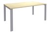 Bureau simple IRIS - L120 cm - Pieds aluminium - plateau imitation Erable