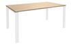 Bureau simple IRIS - L160 cm - Pieds blanc - plateau imitation Chêne clair