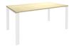 Bureau simple IRIS - L160 cm - Pieds blanc - plateau imitation Erable