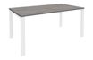 Bureau simple IRIS - L180 cm - Pieds blanc - plateau imitation Chêne gris