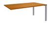 Bureau simple IRIS - L120 cm - Plan suivant - Pieds aluminium - plateau imitation Merisier