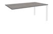 Bureau simple IRIS - L180 cm - Plan suivant - Pieds blanc - plateau imitation Chêne gris