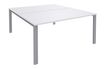 Bureau Bench IRIS - L160 cm - Plan de départ - Pieds aluminium - plateau Blanc perle