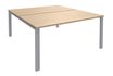 Bureau Bench IRIS - L180 cm - Plan de départ - Pieds aluminium - plateau imitation Chêne clair