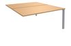 Bureau Bench IRIS - L120 cm - Plan suivant - Pieds aluminium - plateau imitation Hêtre