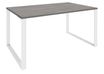 Bureau droit LOFTER - L80 cm - Plateau imitation chêne gris - pied Blanc