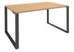 Bureau droit LOFTER - L140 cm - Plateau imitation Hêtre - pied Carbone