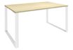 Bureau droit LOFTER - L140 cm - Plateau imitation Erable - pied Blanc