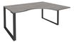 Bureau compact LOFTER - L160 cm - Retour à droite - Plateau imitation chêne gris - pied Carbone - (pied de renfort obligatoire à rajouter - non inclus)