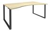 Bureau vague symétrique LOFTER - L180 cm - Plateau imitation Erable - pied Carbone
