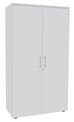 Armoire haute IRIS - H180 x L80 x P47 - 2 portes - Corps Blanc perle - Dessus et portes Blanc perle