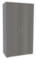 Armoire haute IRIS - H180 x L80 x P47 - 2 portes - Corps aluminium - Dessus et portes imitation Chêne gris