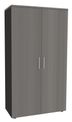 Armoire haute EXPRIM/LOFTER/LEVEL - H180 x L80 x P47 - 2 portes - Corps Anthracite - Dessus et portes imitation Chêne gris
