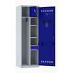 Vestiaire optimum monobloc 1 colonne - H190 x L60 x P55 cm - gris/bleu
