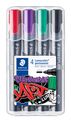 STAEDTLER Lumocolor 352 - 4 Marqueurs - couleurs assorties -  pointe ogive