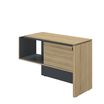 Retour pour bureau ARCADE avec rangement  - L114 x H75 x P45 - chêne/anthracite